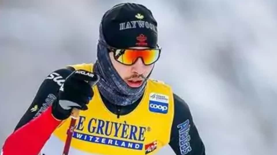 Cross-country skier wearing sunglasses