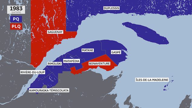Map of the eastern Quebec cuts of 1983.